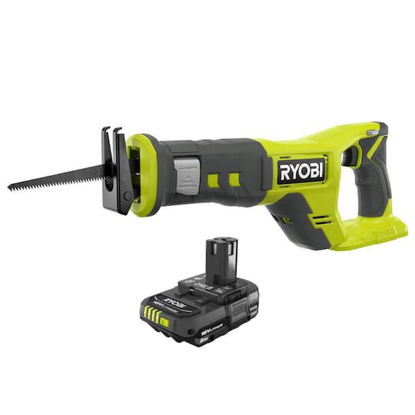 RYOBI ONE 18V Cordless Reciprocating Saw with 2.0 Ah Battery PCL515B PBP006 The Home Depot