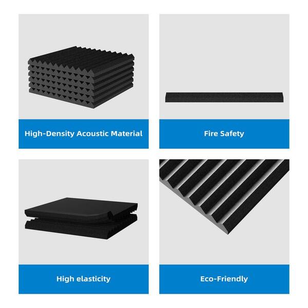 【未使用】電磁波本舗「ROOM SMARTER」カーボンブラック xinyoec 56 Pack 12 x 12 in. Sound Proof Foam Panels with Adhesive