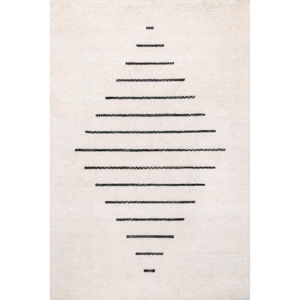 nuLOOM Jules Ivory 6 ft. x 9 ft. Geometric Wool & Cotton Area Rug