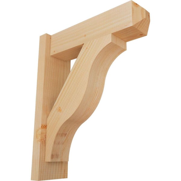 Ekena Millwork 6 in. x 22 in. x 18 in. Douglas Fir Fuston Craftsman Smooth Outlooker