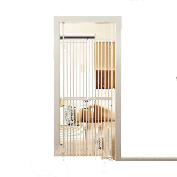 75 in. Extra Tall Cat Pet Gate Adjustable 33-36 in. Wide Walk Through Swing Safety Gate for Pets Double Door for Pet