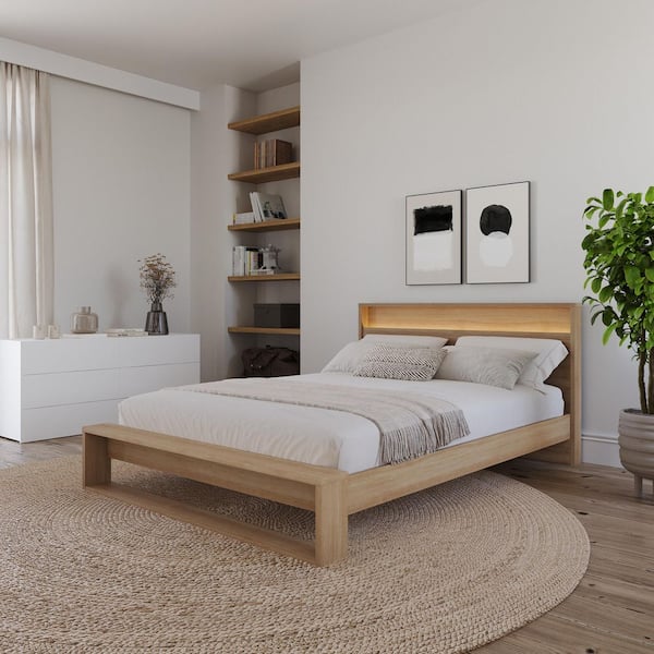 Nexera Hudson 4-Piece Brown Oak Wood Composite Queen Size Bedroom