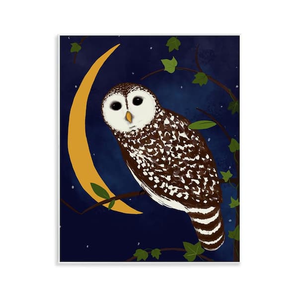 Stupell Industries Owl and Moon Forest by Michelle Ingari Designs Unframed Animal Graphic Art Print 14 in. x 11 in.