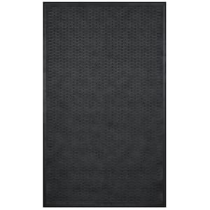 Easy clean, Waterproof Non-Slip 3x5 Indoor/Outdoor Rubber Doormat, 35 in. x 60 in., Black