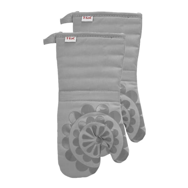 T-fal Grey Medallion Cotton Silicone Oven Mitt (2-Pack)