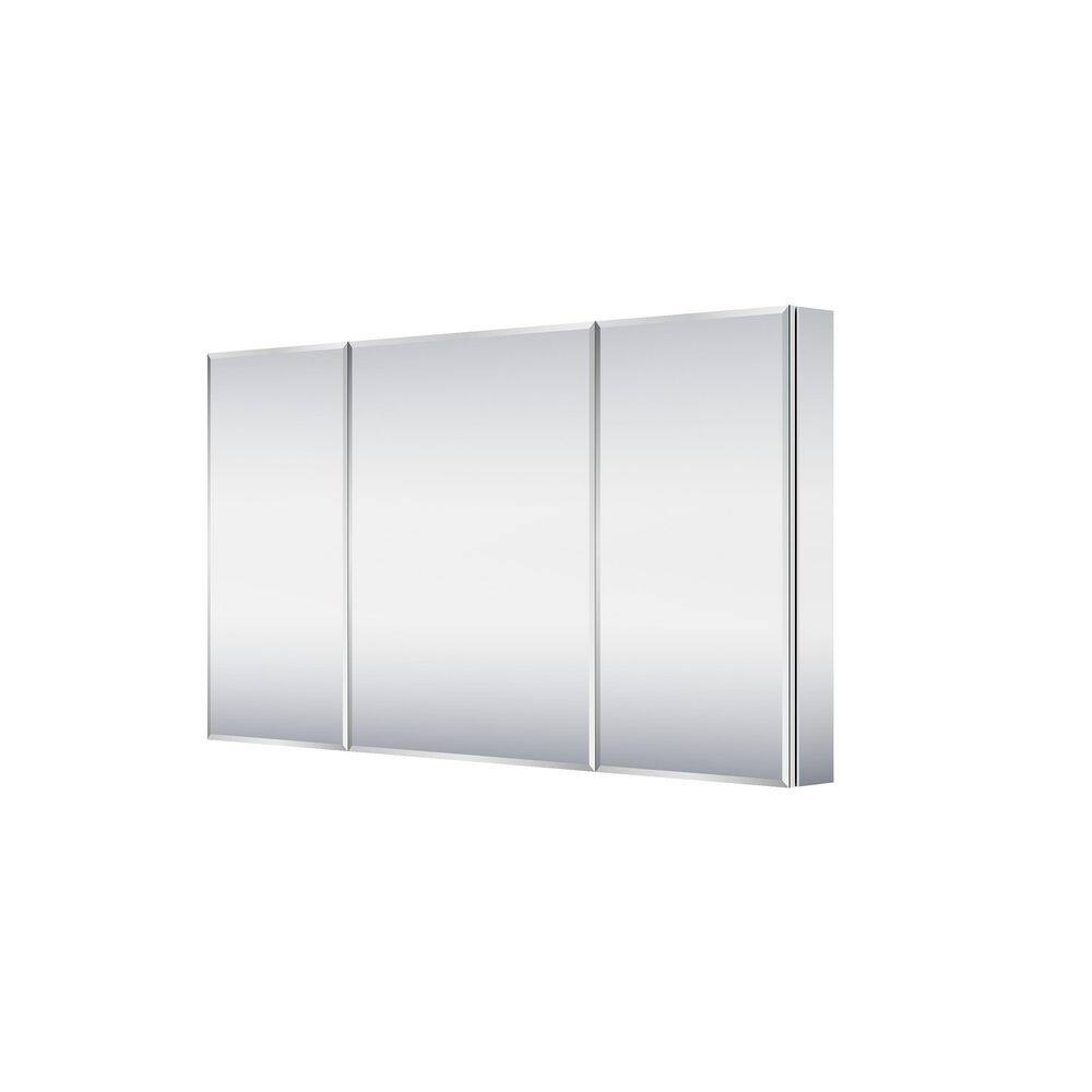 BEV 56.1 in. W x 30 in. H Rectangular Aluminum Tri-View Modular Medicine Cabinet with Beveled Mirror, BLUM Soft-Close price history on PriceWatchPro