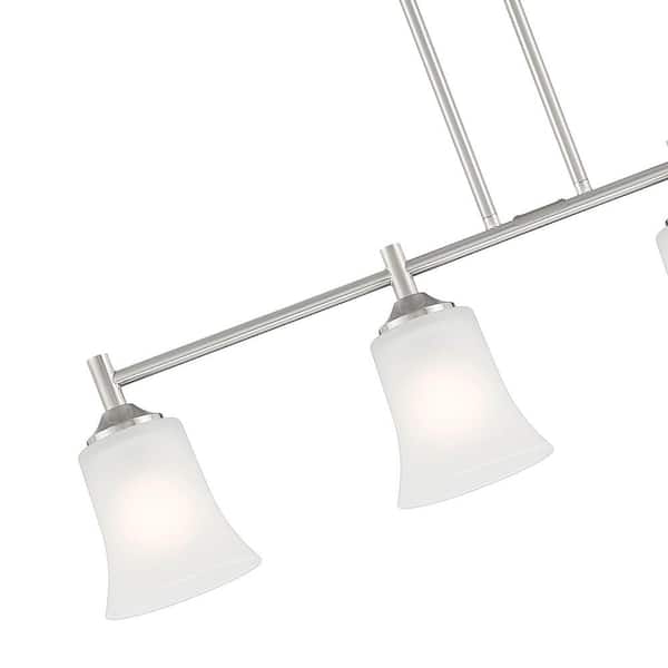 Designers Fountain - Bronson 4-Light Brushed Nickel Transitional Linear Chandelier for Kitchen Islands with No Bulbs Included