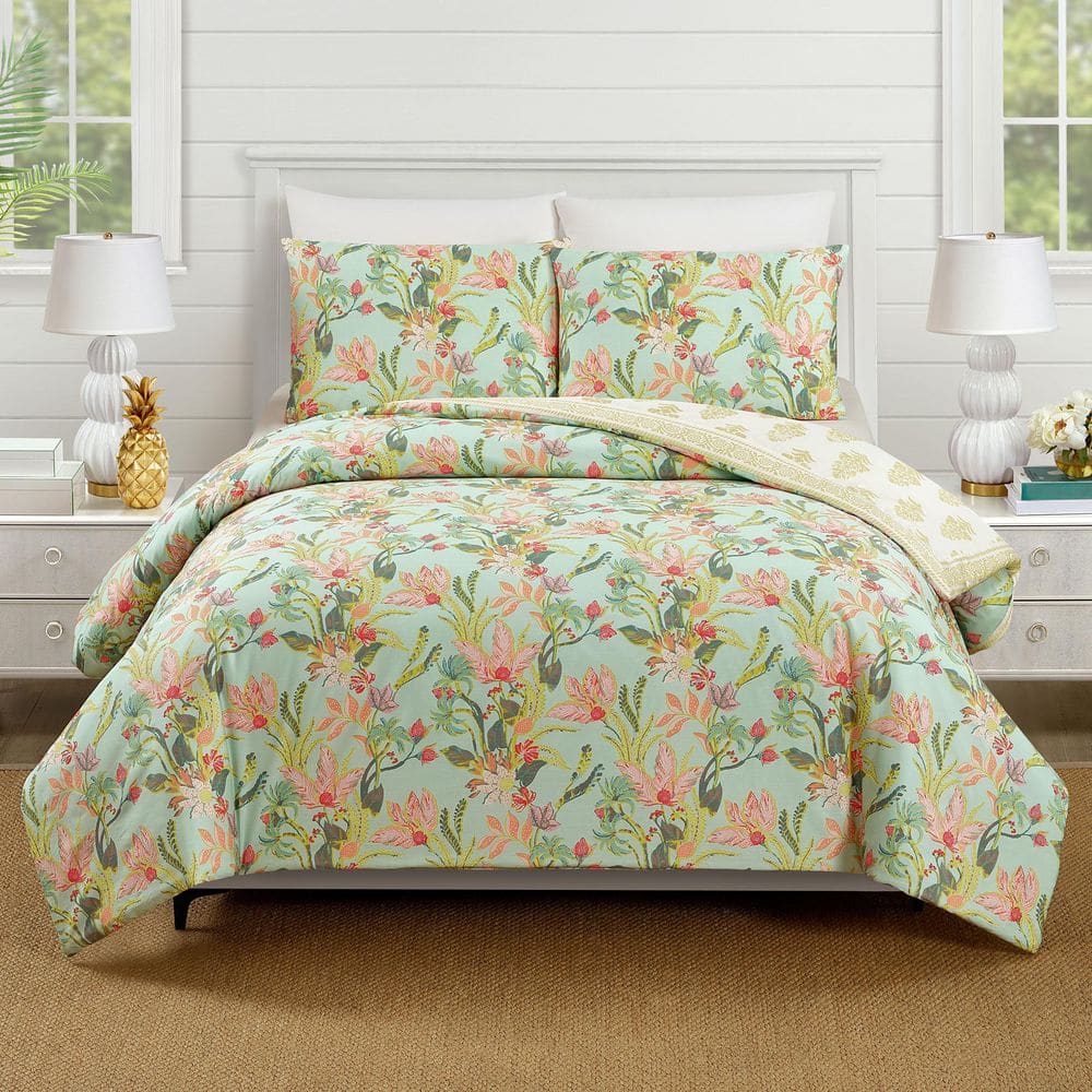 Spartina 449 Queenie Tropical 3-Piece Sea Foam Botanical Cotton