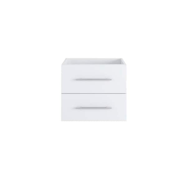 VOLPA USA AMERICAN CRAFTED VANITIES Napa 24 in. W x 22 in. D x 21 in. H Single Sink Bath Vanity Cabinet without Top in White, Wall Mounted