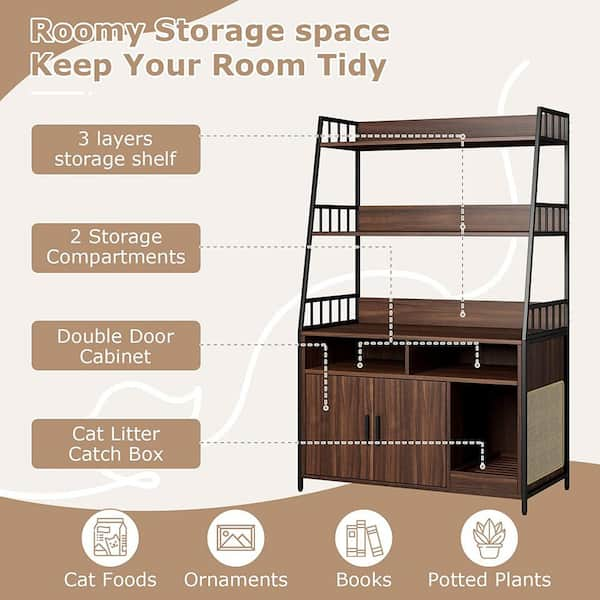 72.3 Multi-Storage Freestanding Kitchen Pantry - FUFUGAGA