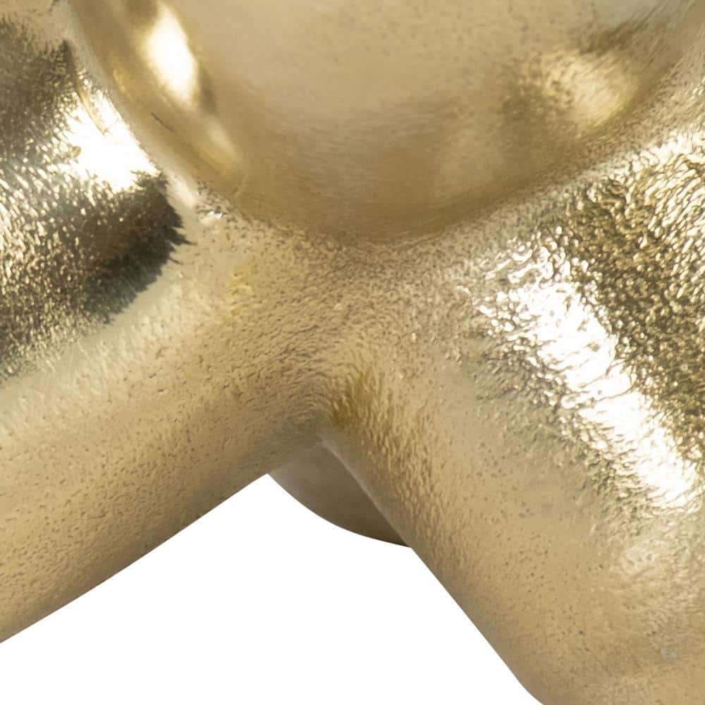 Gold Geometric Metal Orb Sculpture, 8-inch