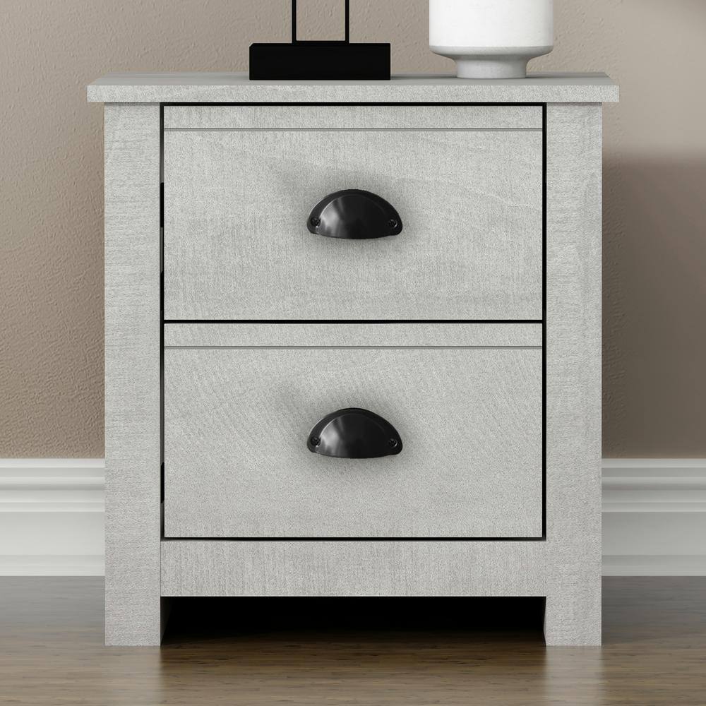 GALANO Geordano 2Drawer Dusty Gray Oak Nightstand Sidetable (20 in. x 18.9 in. x 16.3 in.) SH