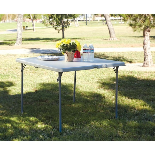 National Public Seating 36 x 36 Heavy Duty Folding Table Speckled Gray
