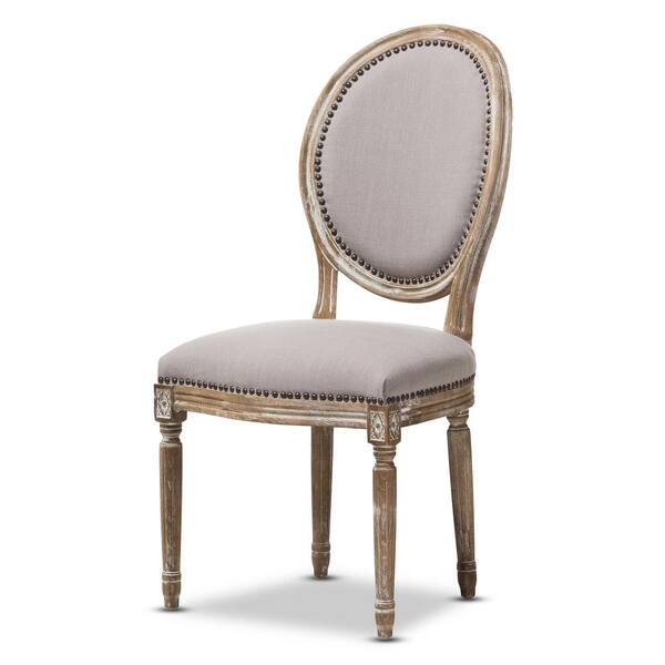 Baxton Studio Clairette II Beige Fabric Upholstered Dining Chair