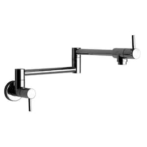 Elba Wall Mounted Pot Filler with Swing Arm and Double Handle in Chrome