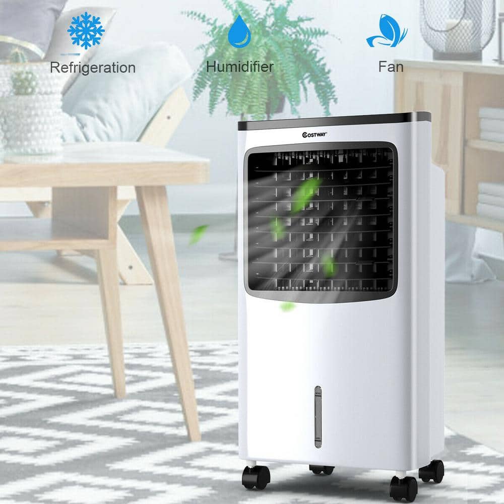 White Portable Tower Air Conditioner with Remote Control
