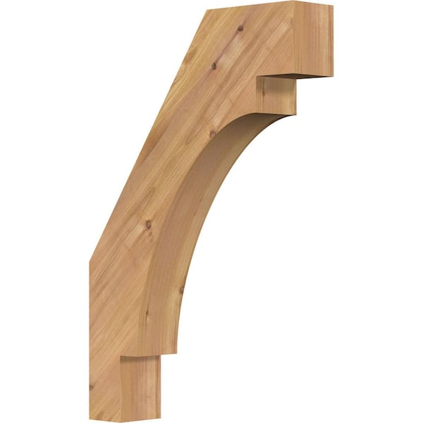 Ekena Millwork 3 1/2"W x 16"D x 24"H Merced Smooth Knee Brace, Western Red Cedar