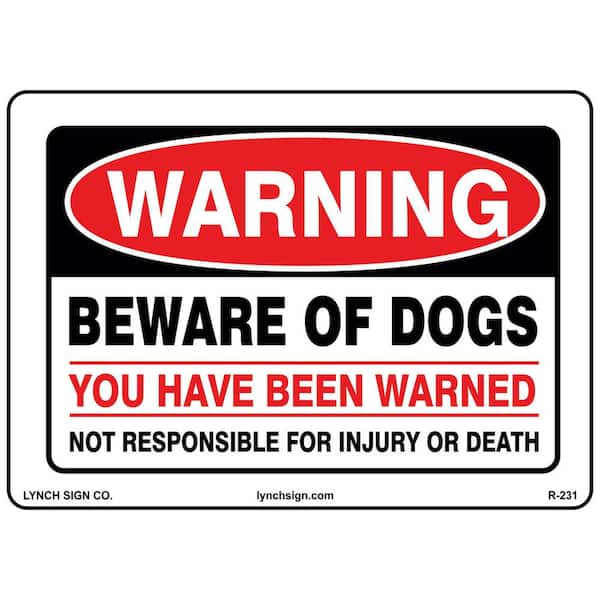 14 in. x 10 in. Warning Beware Of Dogs Sign Printed on More Durable Thicker Longer Lasting Styrene Plastic