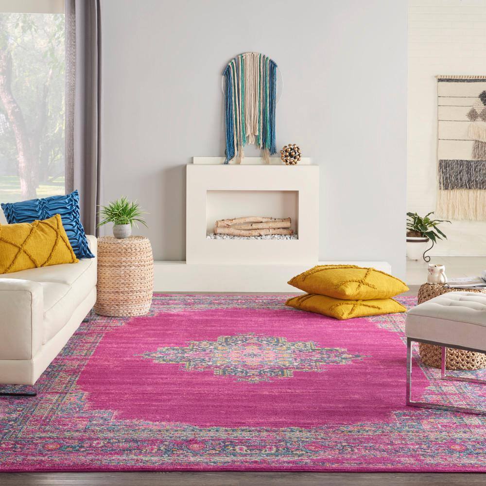 Handmade Blue Synthetic Rectangular 9' x 12' Area Rug