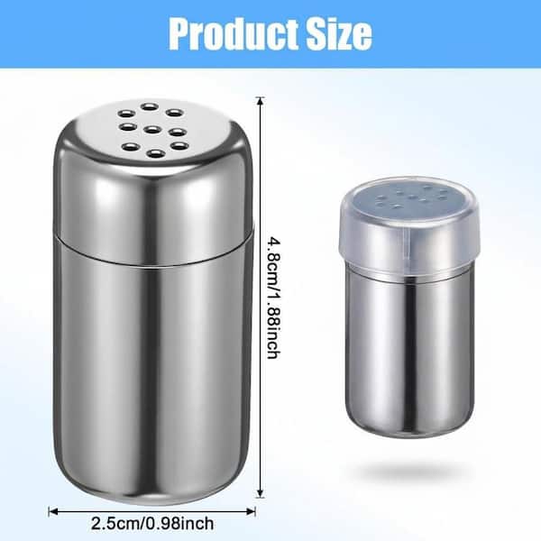 LAIFUCAM 4-Pack Stainless Steel Silver Leak-Proof Mini Salt and