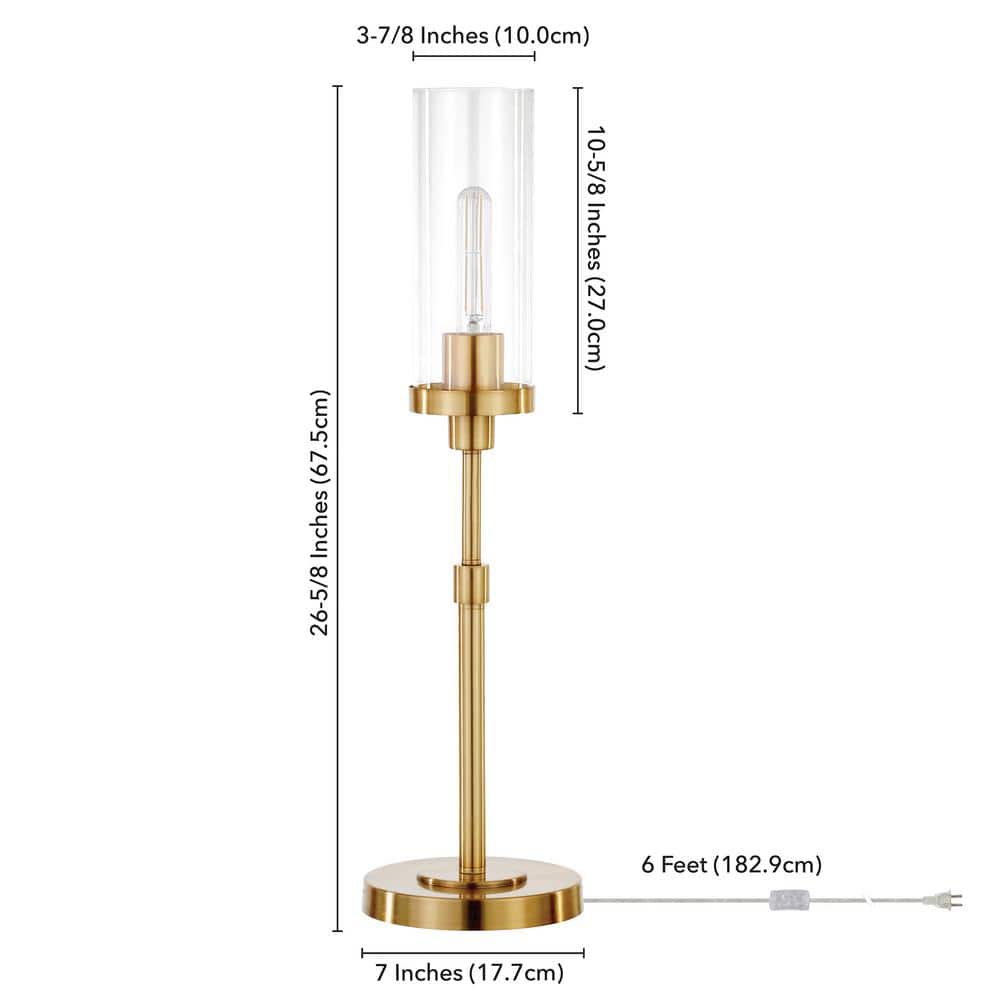 Frieda Brass and Clear Glass Table Lamp