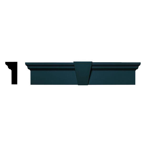 Builders Edge 2-5/8 in. x 6 in. x 33-5/8 in. Composite Flat Panel Window Header with Keystone in 166 Midnight Blue