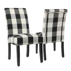 Parsons Buffalo Black Plaid Upholstered Dining Chair (Set of-2)