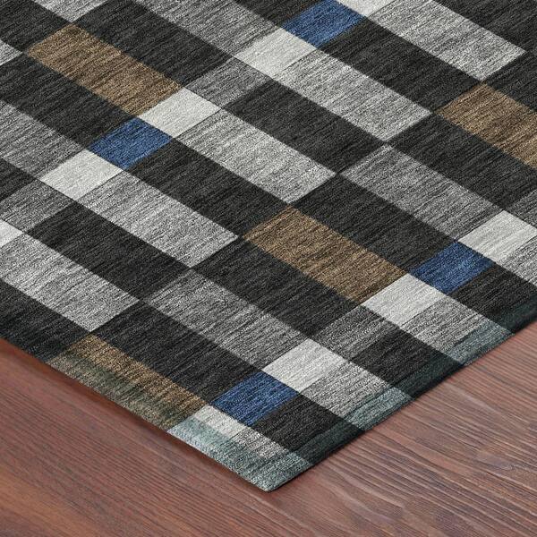 Chantille Machine Washable Indoor/Outdoor Abstract ACN2548 Black 2 ft. x 3 ft. Accent Rug