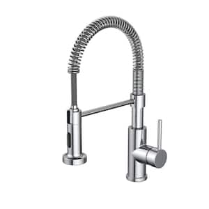 Cartway Single-Handle Spring Pull-Down Sprayer Kitchen Faucet in Chrome (2-Pack)