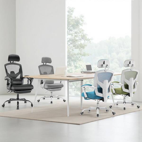 Panana Ergonomic Mesh Office Chair - Adjustable Height, Lumbar Support, Swivel Executive Chair With Metal Base (Green)