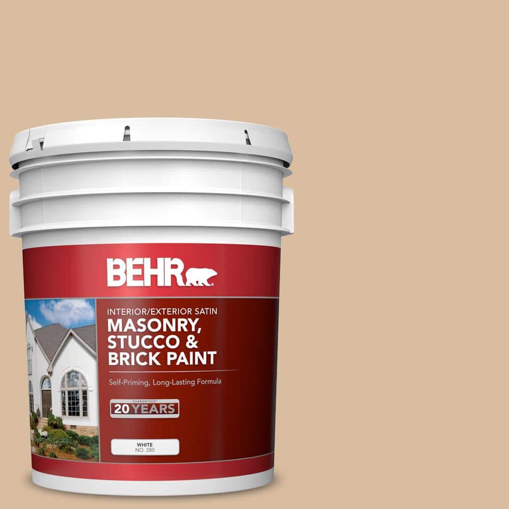 5 gal. #PPU4-14 Renoir Bisque Satin Interior/Exterior Masonry, Stucco and B