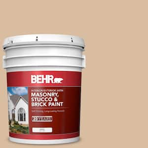 5 gal. #PPU4-14 Renoir Bisque Satin Interior/Exterior Masonry, Stucco and Brick Paint