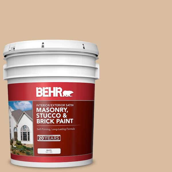 5 gal. #PPU4-14 Renoir Bisque Satin Interior/Exterior Masonry, Stucco and Brick Paint