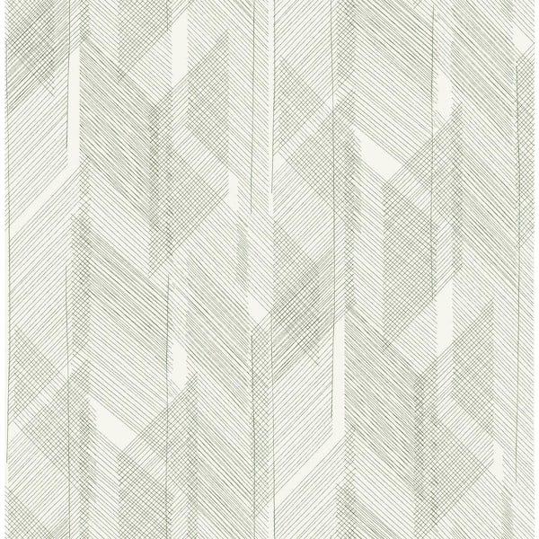 A-Street Prints Bryant Green Crosshatch Non-Pasted Wallpaper Sample