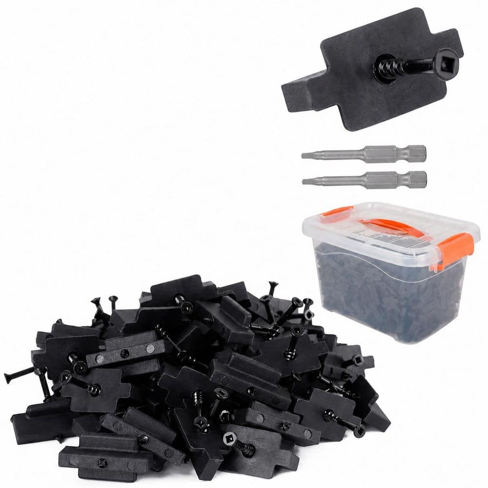 High Density Nylon Black Corrosion Resistant Hidden Deck Fasteners T Clips for Composite Decking (1000-Pack) price history on PriceWatchPro