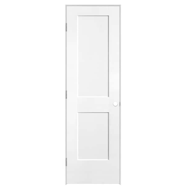 Masonite 24 in. x 80 in. 2-Panel Logan Right-Hand Solid Core Ultra-Pure White Molded Composite Single Prehung Interior Door