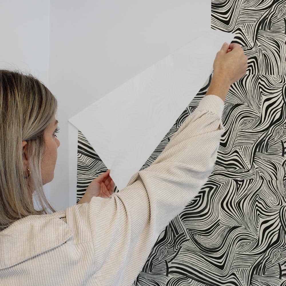 Noir Zebra Print Self-Adhesive Removable Wallpaper