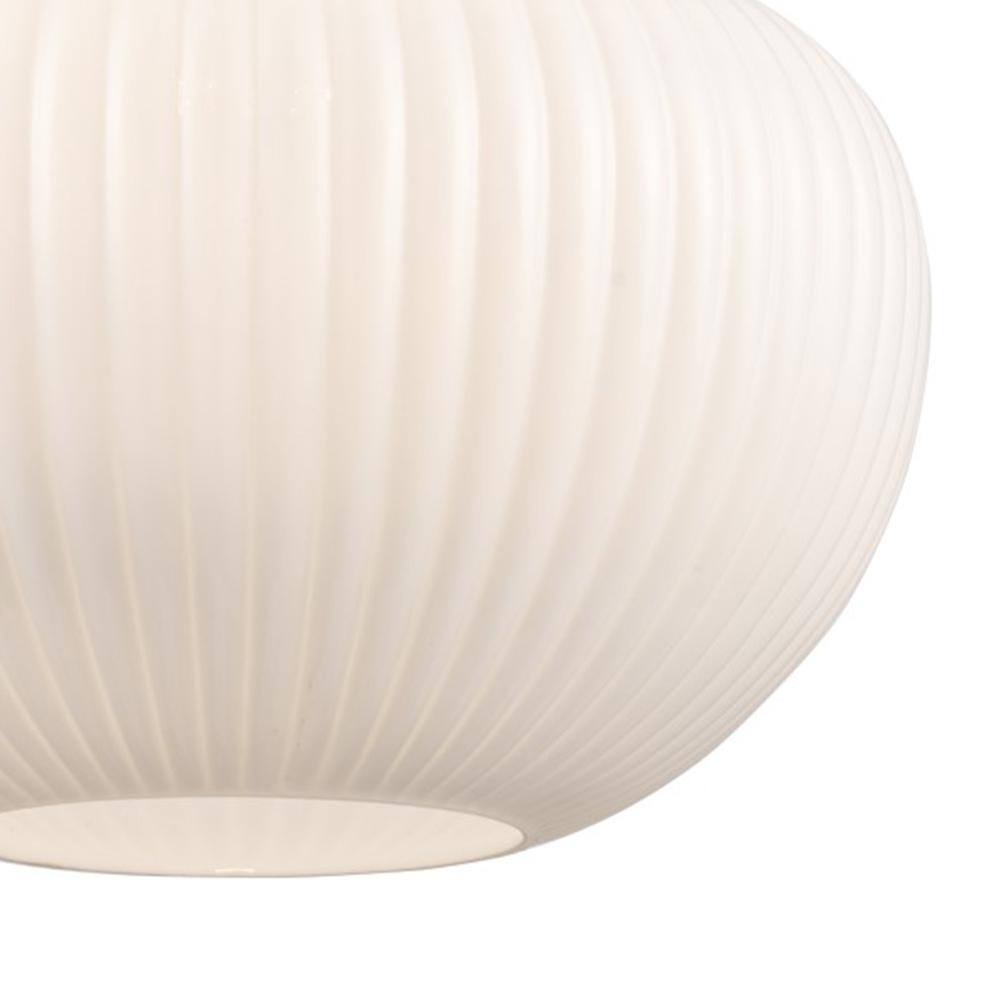 Black Ribbed Glass Globe Pendant Light