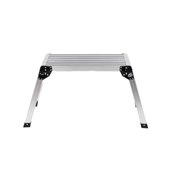 Foldable Workbench, Aluminum Work Platform, Drywall Stool Ladder, 330 lbs. Load Capacity (7.67 ft. Reach Height)
