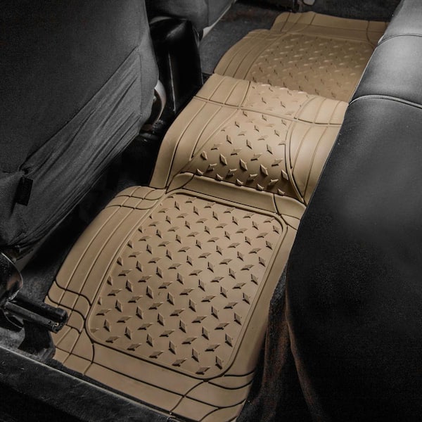 FH Group Beige 3-Piece Heavy-Duty Liners Vinyl Trimmable Car Floor Mats Universal  Fit for Cars, SUVs, Vans and Trucks-Full Set DMF11307BEIGE The Home Depot