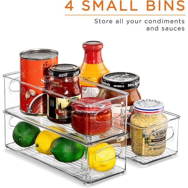 Sorbus 10 Pack Clear Plastic Storage Bins for fridge and Pantry