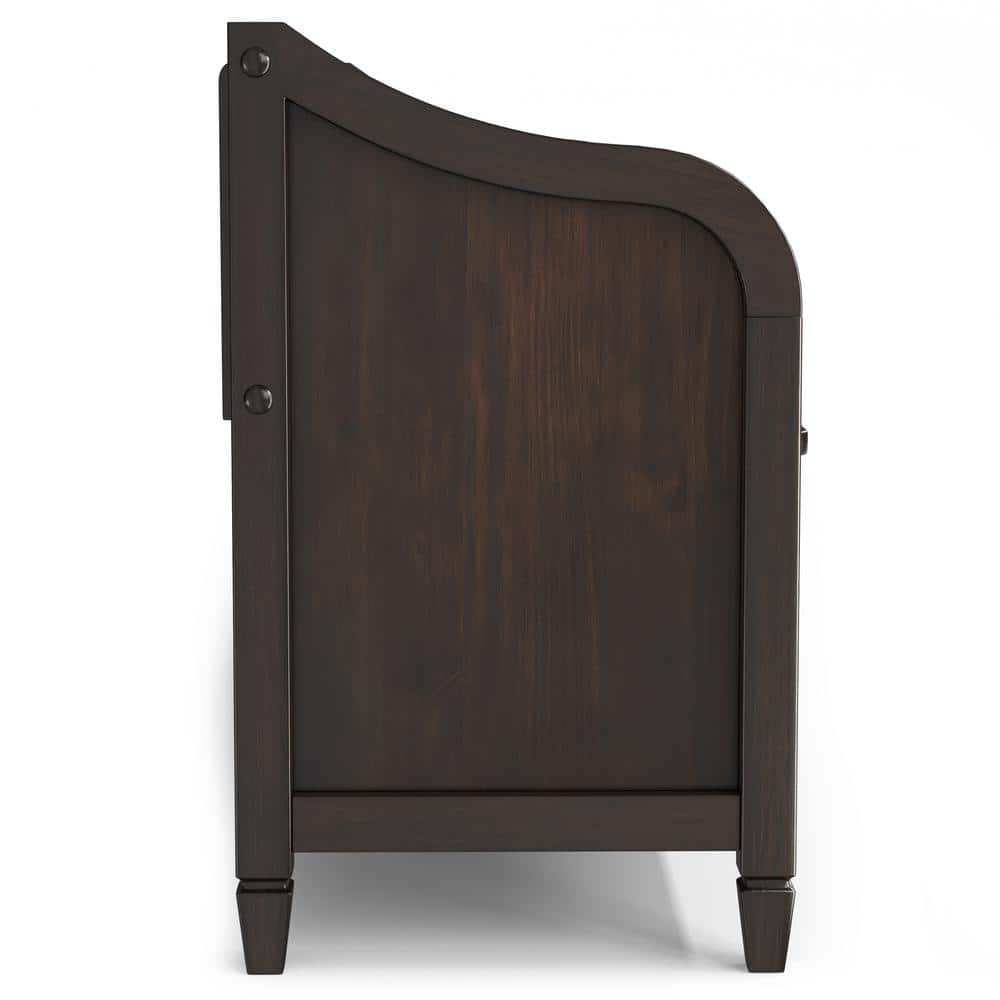 Chestnut Brown Solid Wood Entryway Storage Bench with Flip Lid