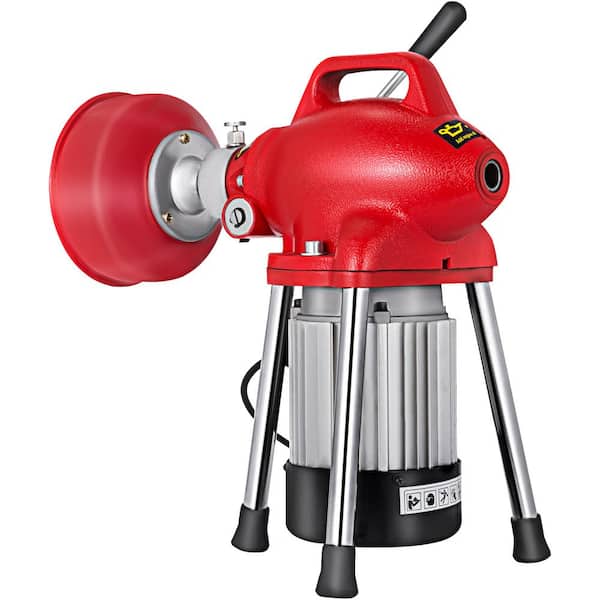 Drain Cleaner Machine 250-Watt 2 Cable Electric Drain Auger for 3/4 in. to 4 in. Pipes Power Spin with Autofeed Function