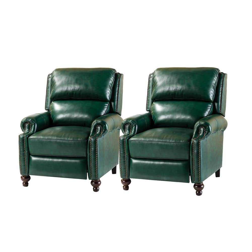 Green leather chairs online for sale