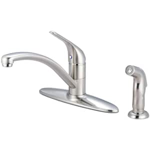 Legacy Single Handle Standard Kitchen Faucet with Side Spray in Brushed Nickel
