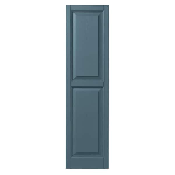 Ply Gem 12 in. x 67 in. Raised Panel Polypropylene Shutters Pair in Coastal Blue
