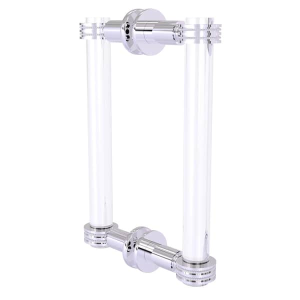Clearview  8 in. Shower Door Handle in Polished Chrome with Dotted Accents (1-Pair)