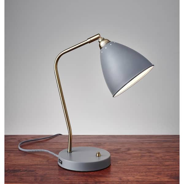 21 in. Grey Chelsea Desk Lamp