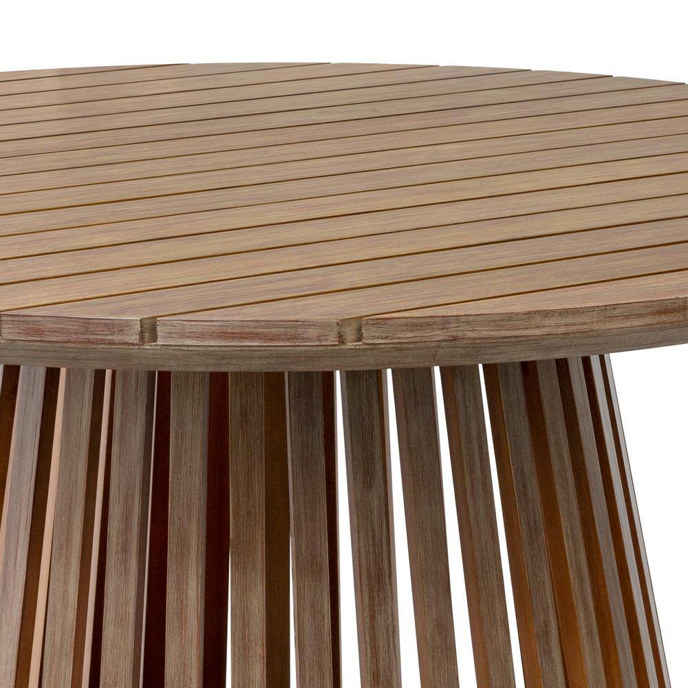 Escondido 55" Round Light Eucalyptus Outdoor Dining Table