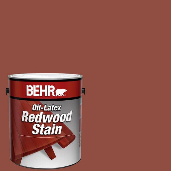 BEHR 1 gal. Redwood Solid Color Oil-Latex Exterior Wood Stain
